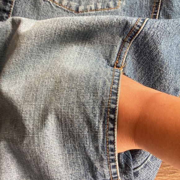 Vintage Chico’s Denim Vest Size 3 W/Sun Patch - Picture 7 of 13